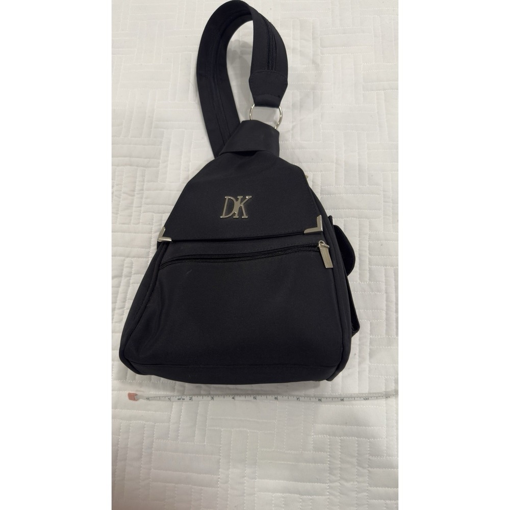 DKNY Donna Karan black nylon sling crossbody backpack bag - Picture 7 of 9